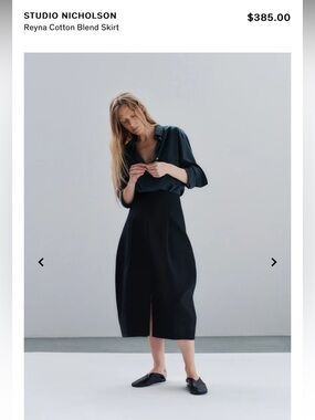 Studio Nicholas Pleated Cocoon Skirt Size 3